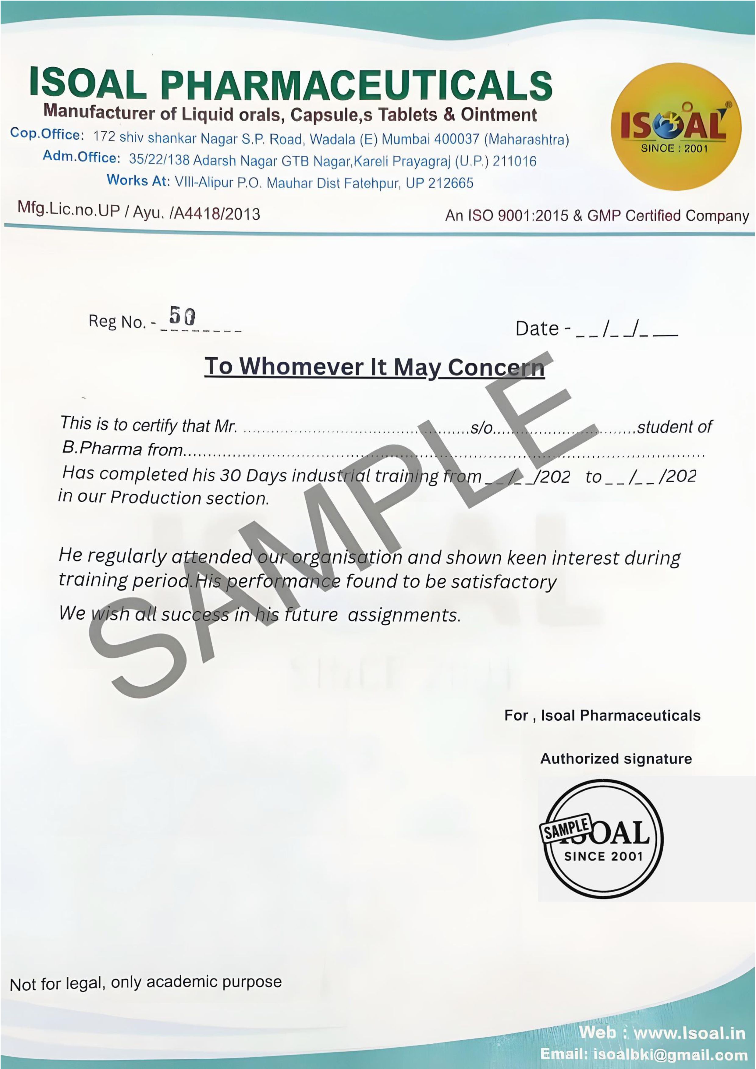 ASA Trainies Certificate Sample